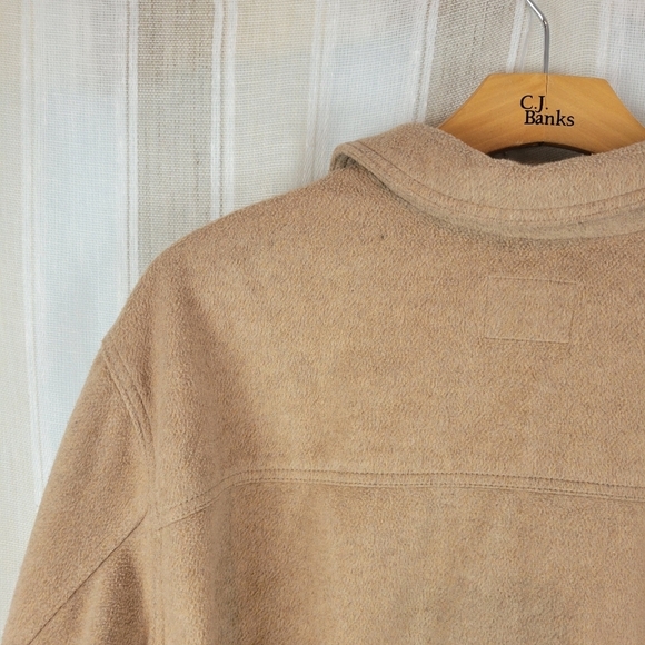 Old Navy Soft Brushed Utility Shacket Wool Blend Camel Tan Size 4X - Picture 10 of 11